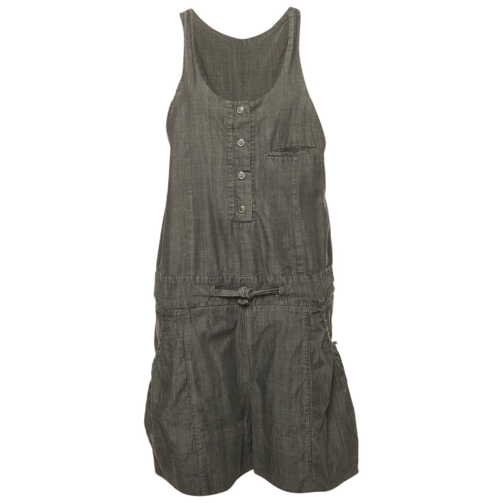 Pre-Owned Chloe Women's Dark Grey Cotton Tie-Up Dungaree