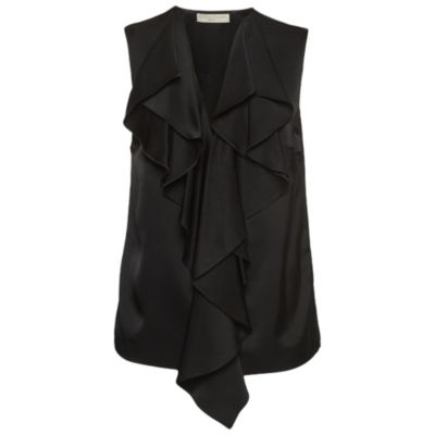 Pre-Owned Stella Mccartney Women's Black Crepe Fringe Detail Sleeveless Top