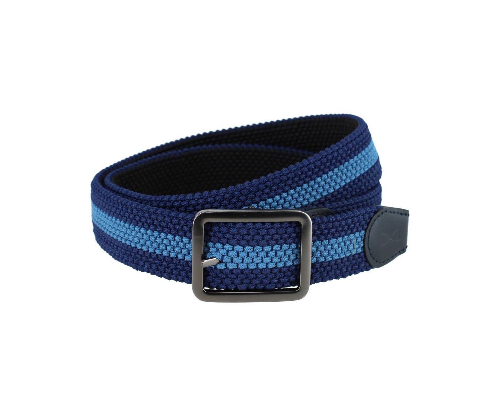 Мужской ремень TRAFALGAR Big & Tall Arturo 35MM Black and Blue Striped Reversible Braided Casual Golf Belt