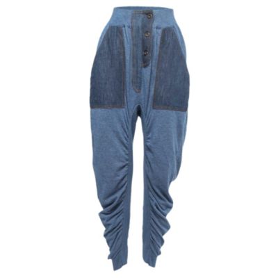 Женские трикотажные брюки с драпировкой Pre-Owned Stella Mccartney Blue