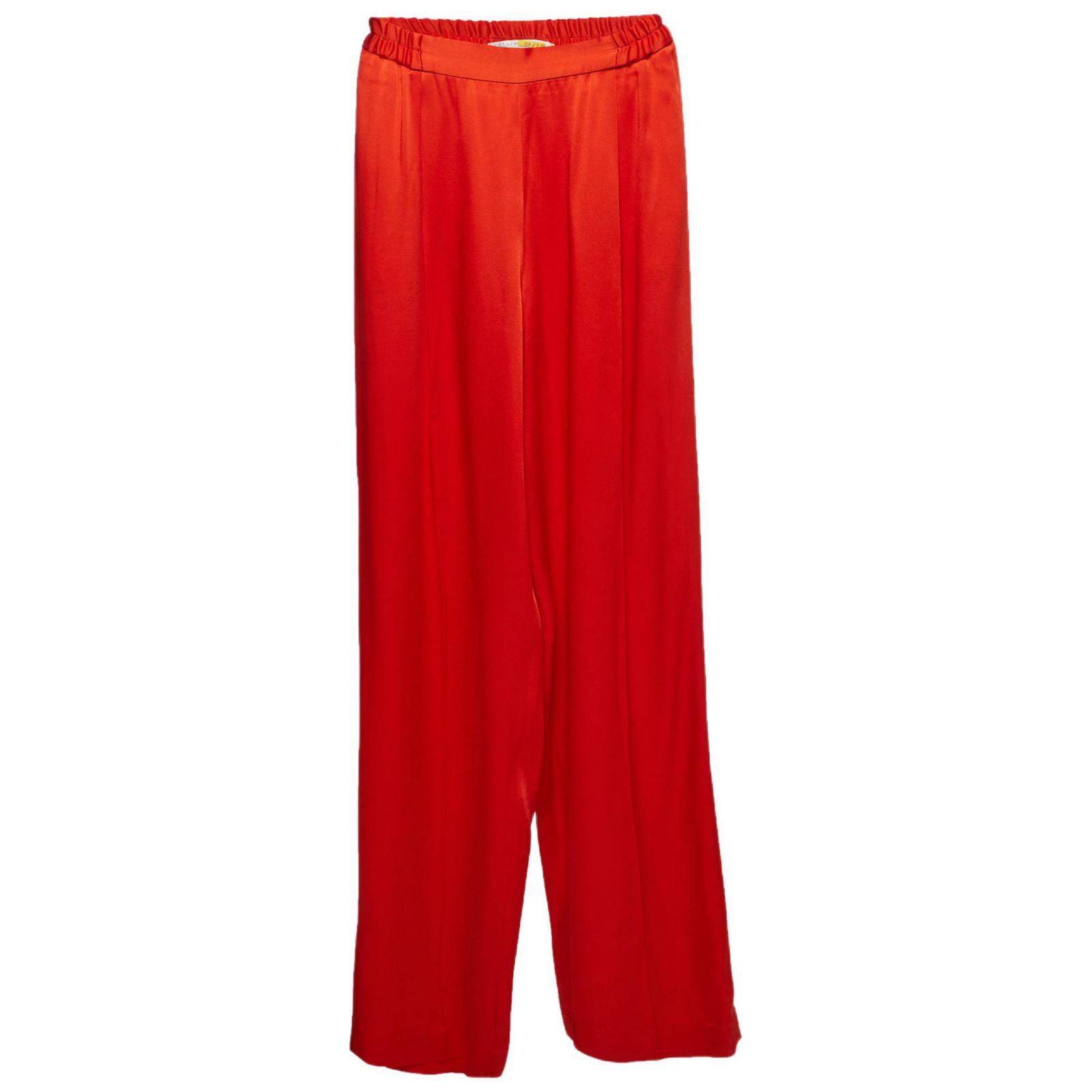 Pre-Owned Stella Mccartney Women's Red Satin Straight Leg Trousers