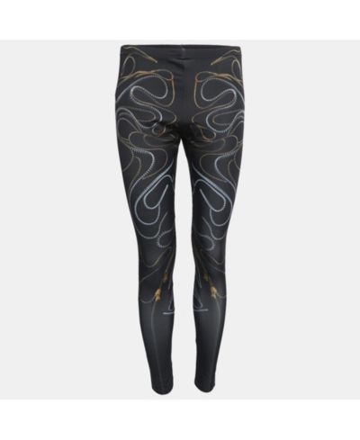 Alexander Mcqueen леггинсы с принтом молнии, Women's Black Zipper Print Jersey, Pre-Owned
