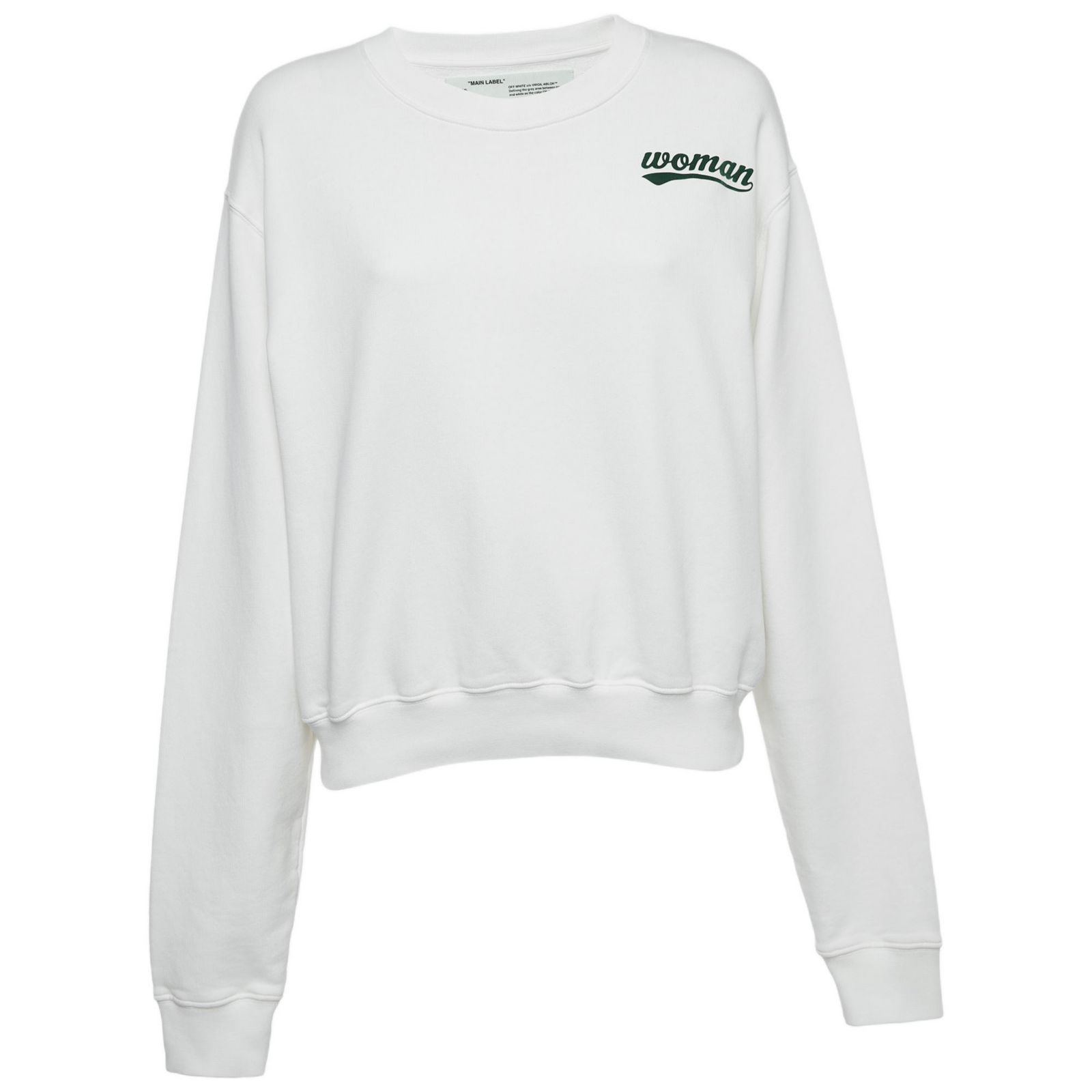 Pre-Owned Off-White Women's White Logo Embroidered Cotton Hoodie