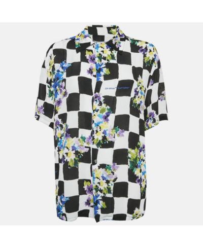 Женская рубашка Pre-Owned Off-White Check Floral Print Crepe