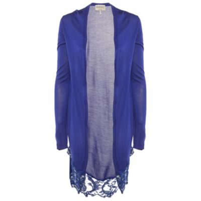 Женский кардиган Pre-Owned Emilio Pucci Blue Lace Trim Knit