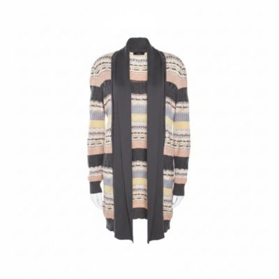 Pre-Owned Missoni Women's Multicolor Jacquard Eyelet Knit Cardigan