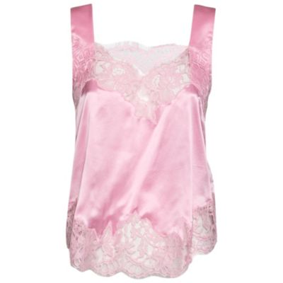 Женский топ Givenchy Pink Satin Slip Cami с кружевом
