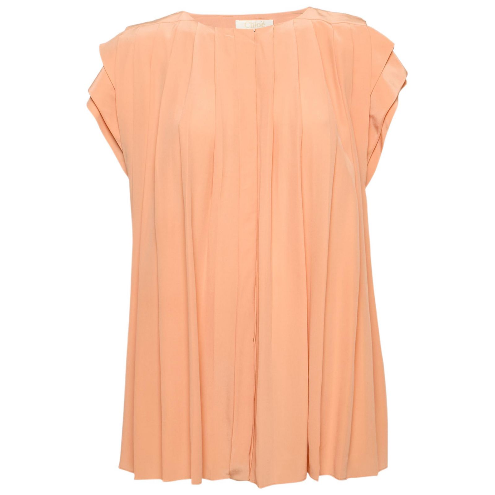 Pre-Owned Chloe Women's Pre-Owned Chloandeacute Pink Silk Pleated Top