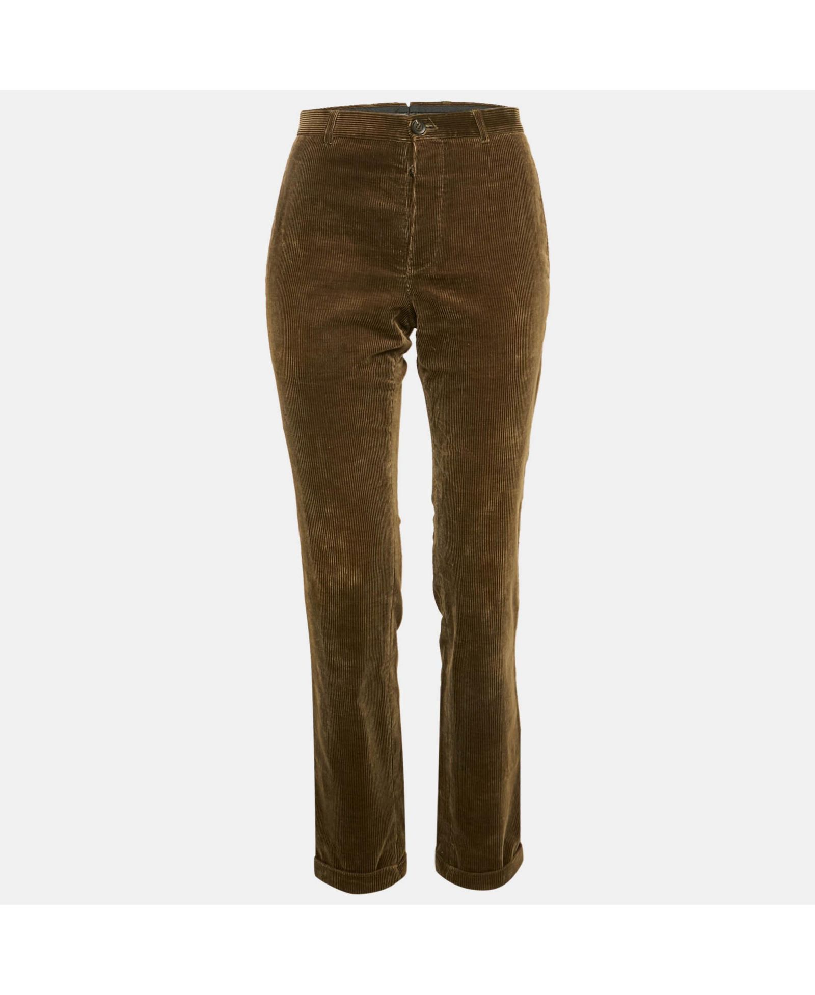 Burberry Женский Prorsum Khaki Green Corduroy Pants, Pre-Owned