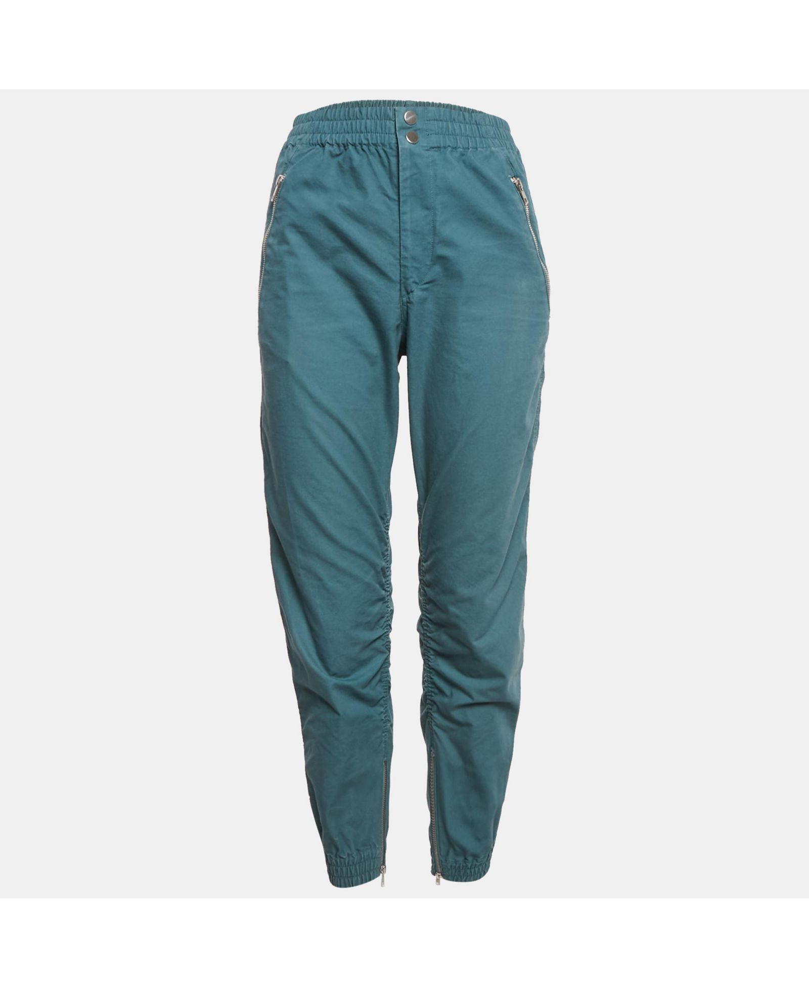 Isabel Marant б/у Женские брюки Nemes Elasticated из хлопка голубого цвета Etoile
