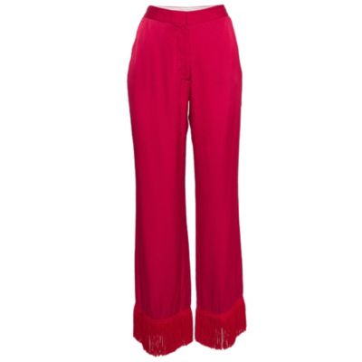 Stella McCartney Женские брюки из атласа с деталями в виде кисточек, б/у