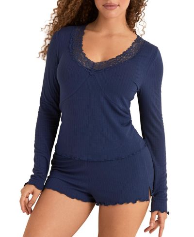 Женский комплект Adore Me Women's Brooks Pajama Long Sleeve Top & Shorts