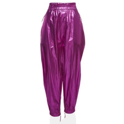 Pre-Owned Isabel Marant Women's Metallic Pink Cotton Carrot-Fit Galoni Trousers