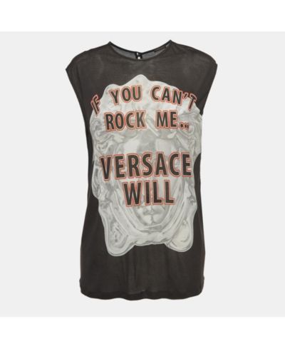 Pre-Owned Versace Women's Black Jersey Top