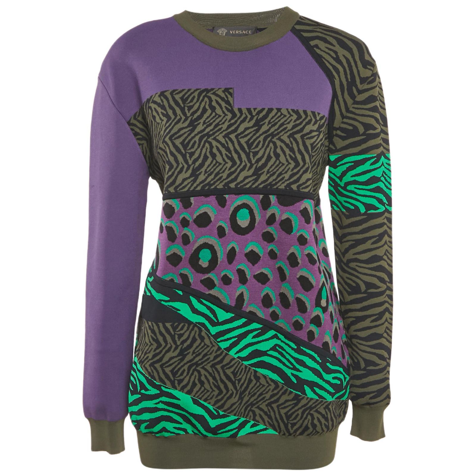 Женская свитшот Versace Pre-Owned Multicolor Animal Print Jersey