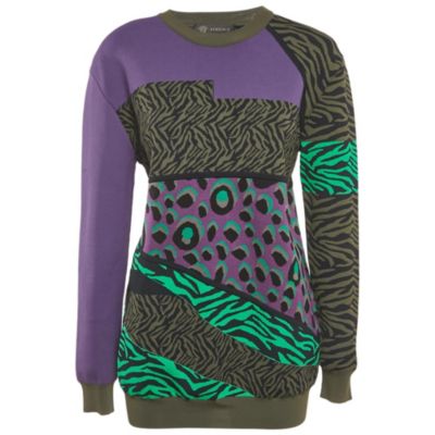 Женская свитшот Versace Pre-Owned Multicolor Animal Print Jersey