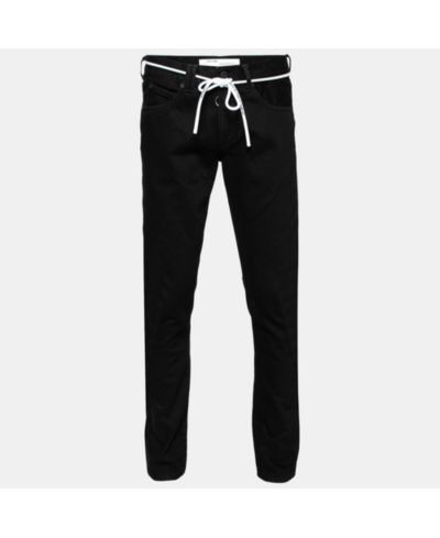 Мужские джинсы Off-White, б/у, черные, с принтом стрелки