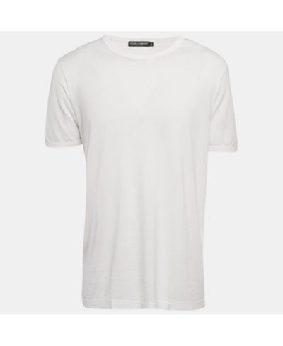 Мужская футболка Dolce & Gabbana White Jersey Crewneck Pre-Owned