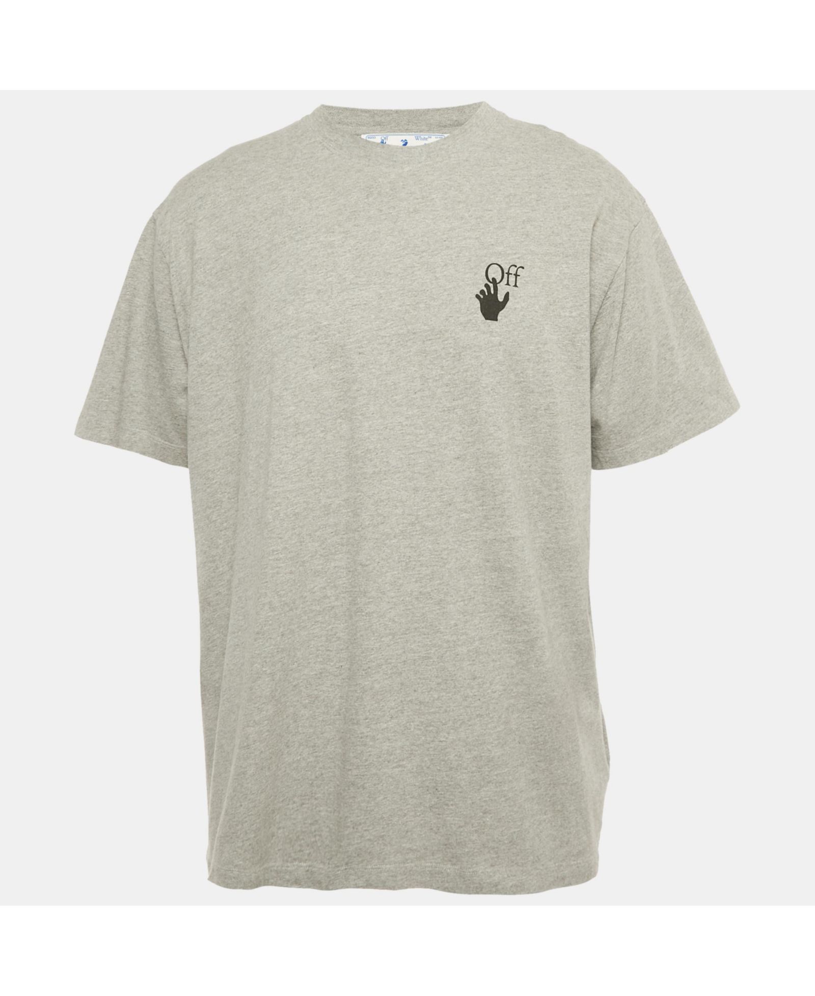 Off-White Мужская футболка Jersey с принтом Arrow, серая (Pre-Owned)