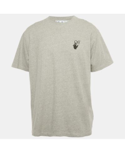 Off-White Мужская футболка Jersey с принтом Arrow, серая (Pre-Owned)