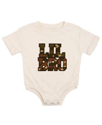 Sweet Wink Baby Boys Lil Bro Camo Patch Short Sleeve Romper