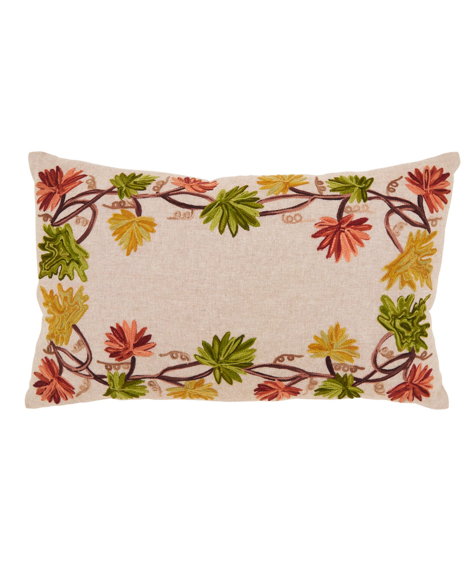 Saro Lifestyle декоративная подушка Golden Grove Leaf с наполнителем, 12" x 20"