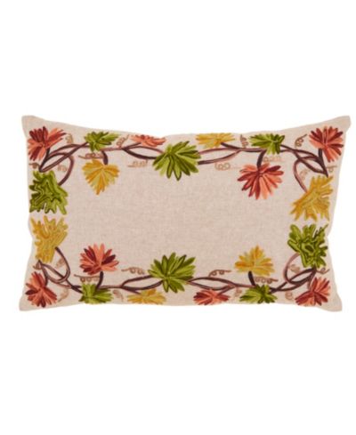 Saro Lifestyle декоративная подушка Golden Grove Leaf с наполнителем, 12" x 20"