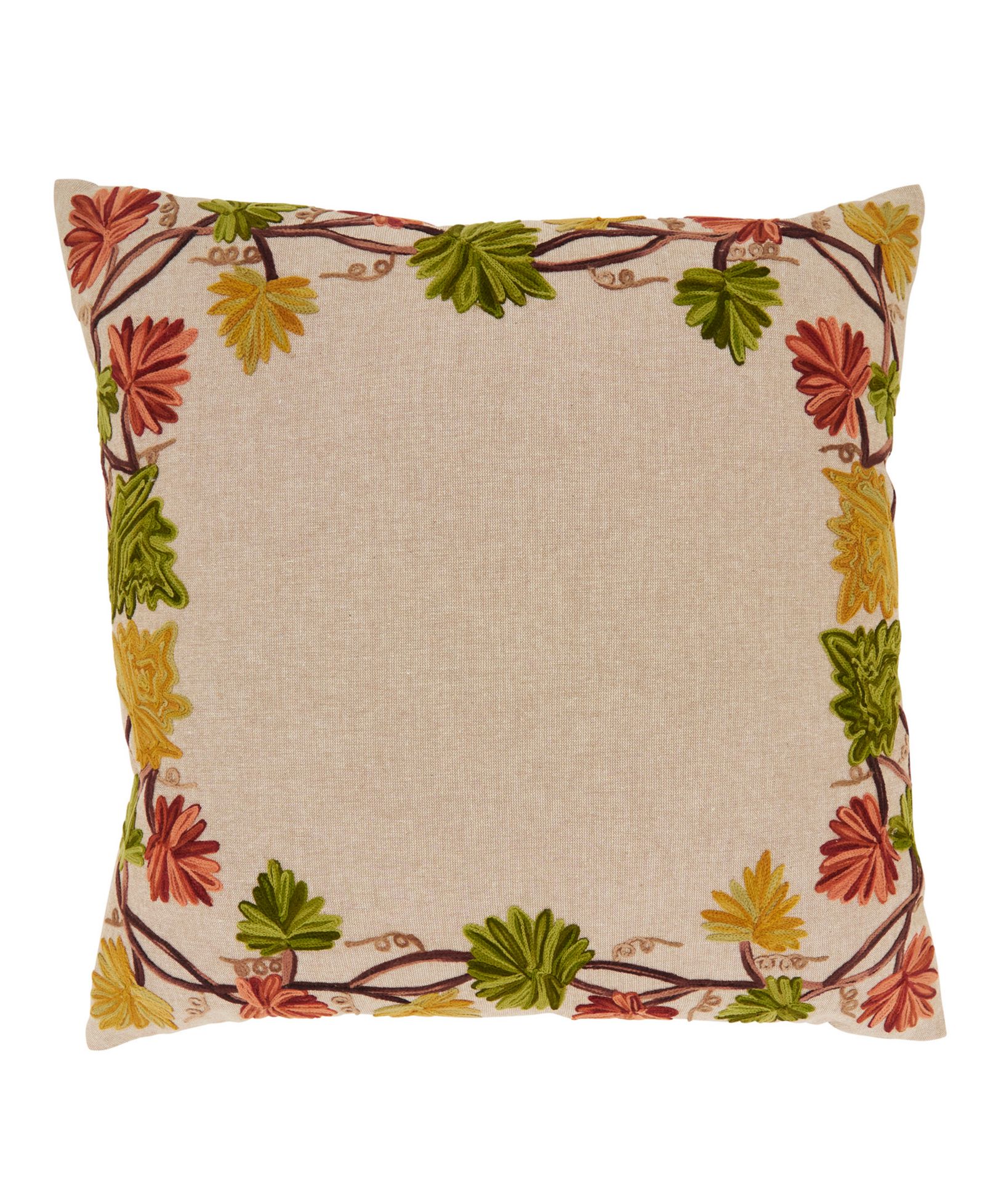 Saro Lifestyle Golden Grove Leaf Poly Filled Decorative Pillow, 20" x 20"