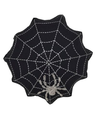 Saro Lifestyle декоративная подушка с вышивкой Spider Web 18" x 18"