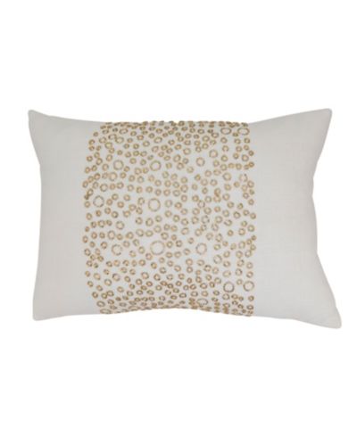Saro Lifestyle Beaded Band Decorative Pillow Cover, 14" x 20"
