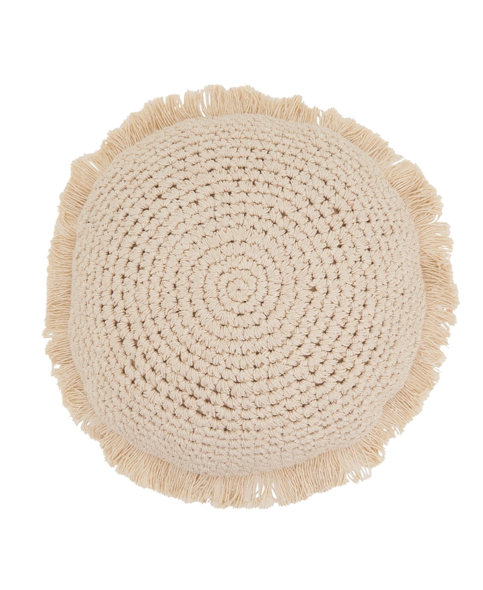 Saro Lifestyle Fringe Poly Filled Decorative Pillow, 18" Round