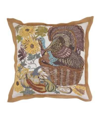Декоративная подушка Saro Lifestyle с вышивкой Turkey Poly Filled 20" x 20"