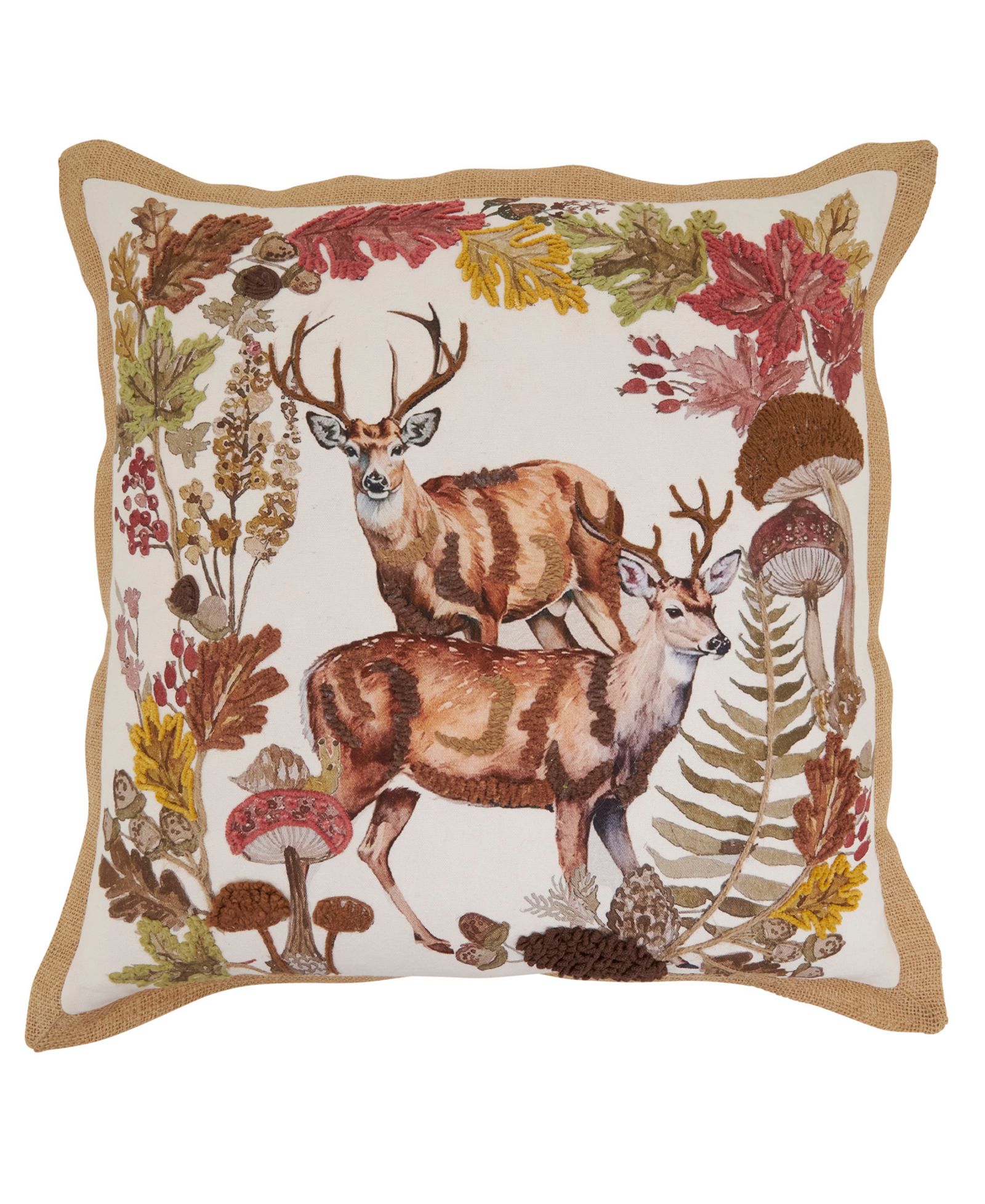 Декоративная подушка Saro Lifestyle Embroidered Deer Poly Filled 20" x 20"