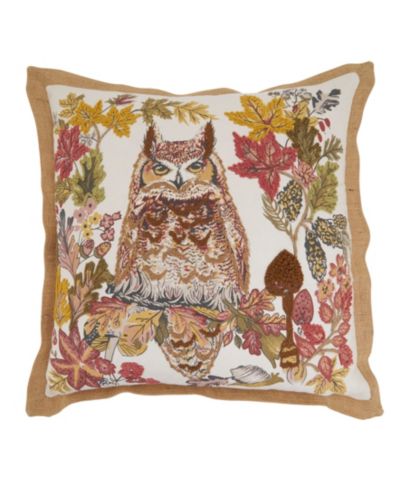Декоративная подушка Saro Lifestyle Embroidered Owl, 20" x 20"