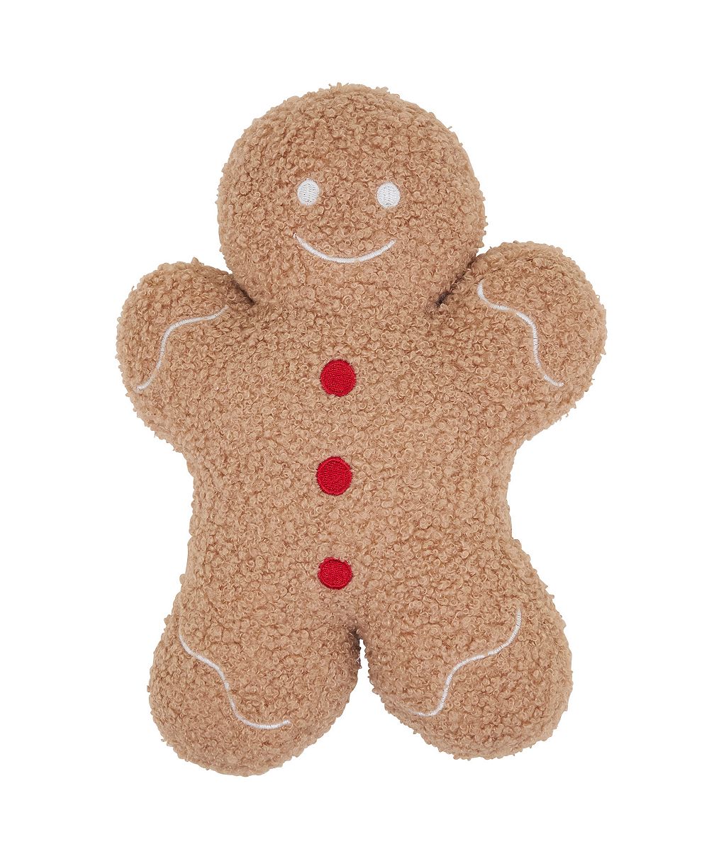 Saro Lifestyle Gingerbread Man Poly Filled Decorative Pillow, 9" x 12"