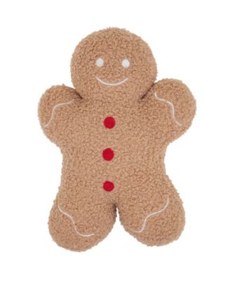 Saro Lifestyle Gingerbread Man Poly Filled Decorative Pillow, 9" x 12"