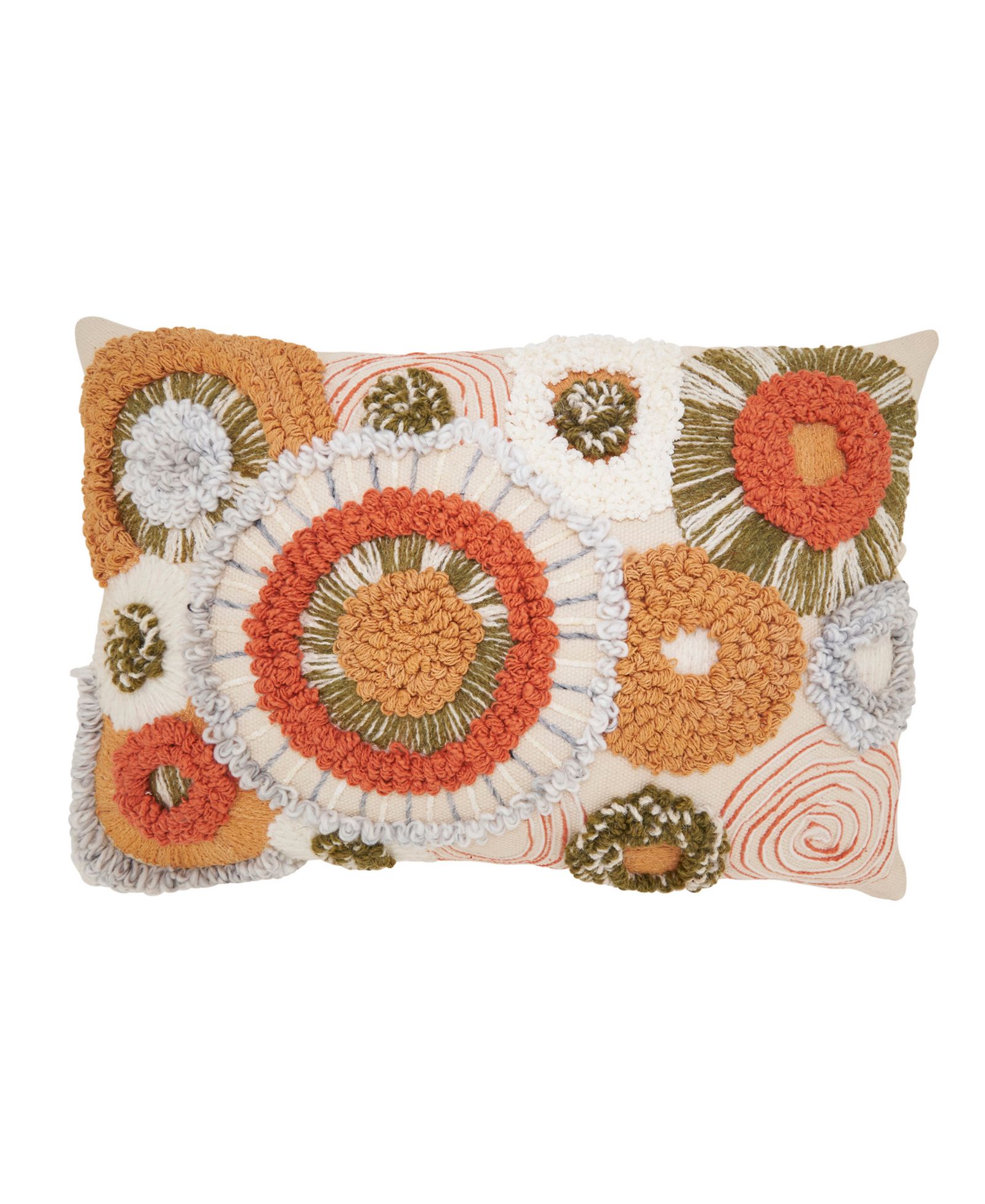 Декоративная подушка Saro Lifestyle Boho Circles Down Filled 16" x 24"