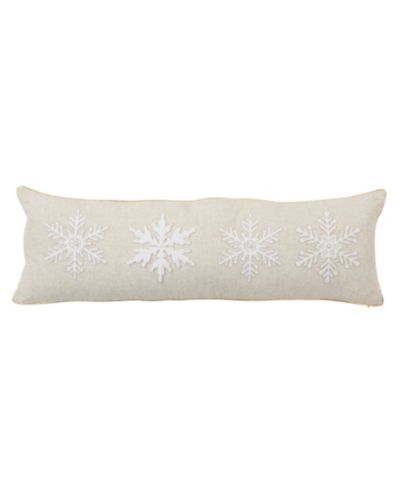 Декоративная подушка Saro Lifestyle с вышивкой Snowflake Poly Filled 13" x 40"