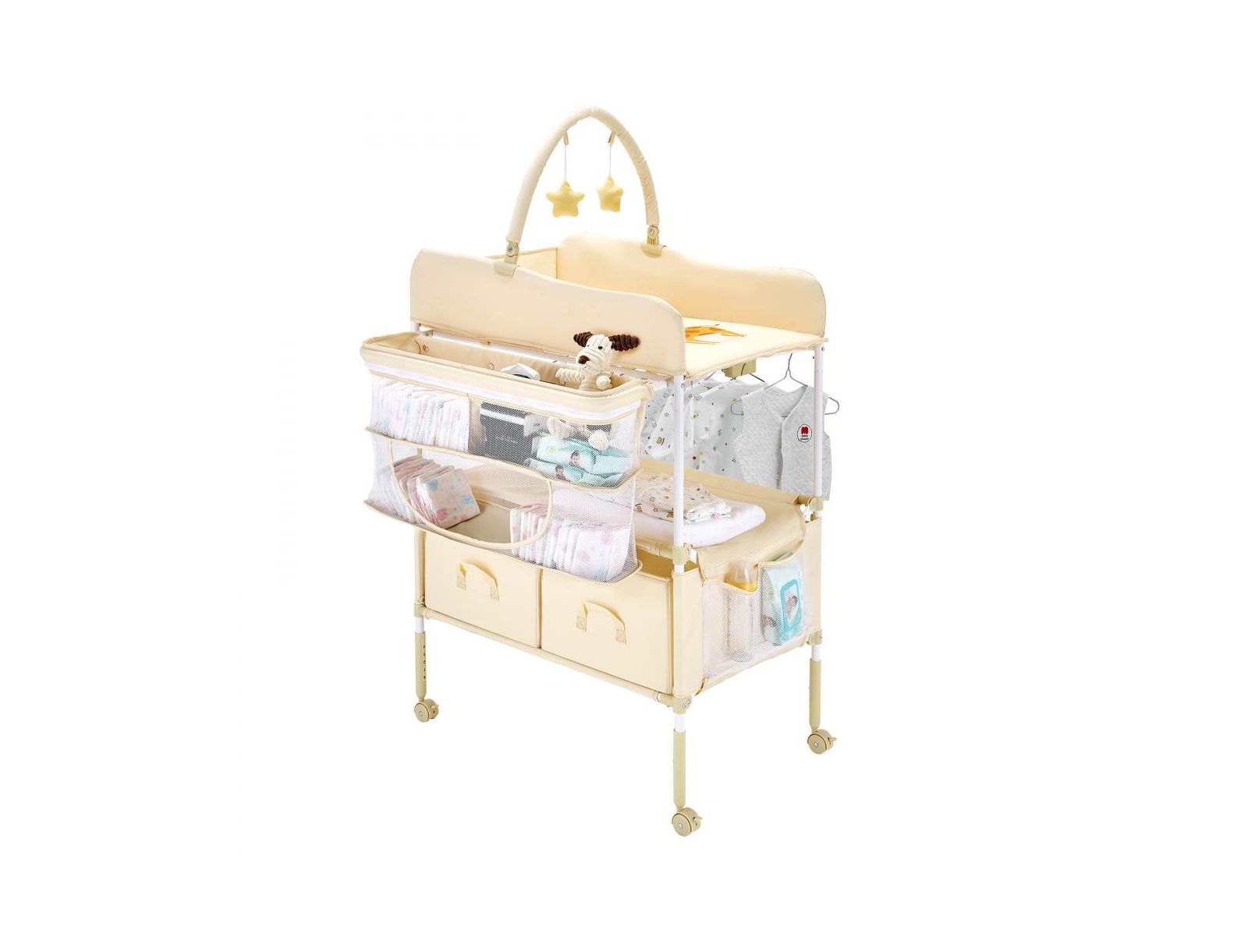 Slickblue Foldable Baby Diaper Changing Station with Storage Drawers