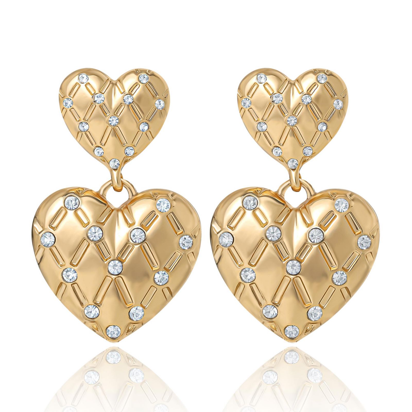 Juicy Couture серьги Double Heart Drop