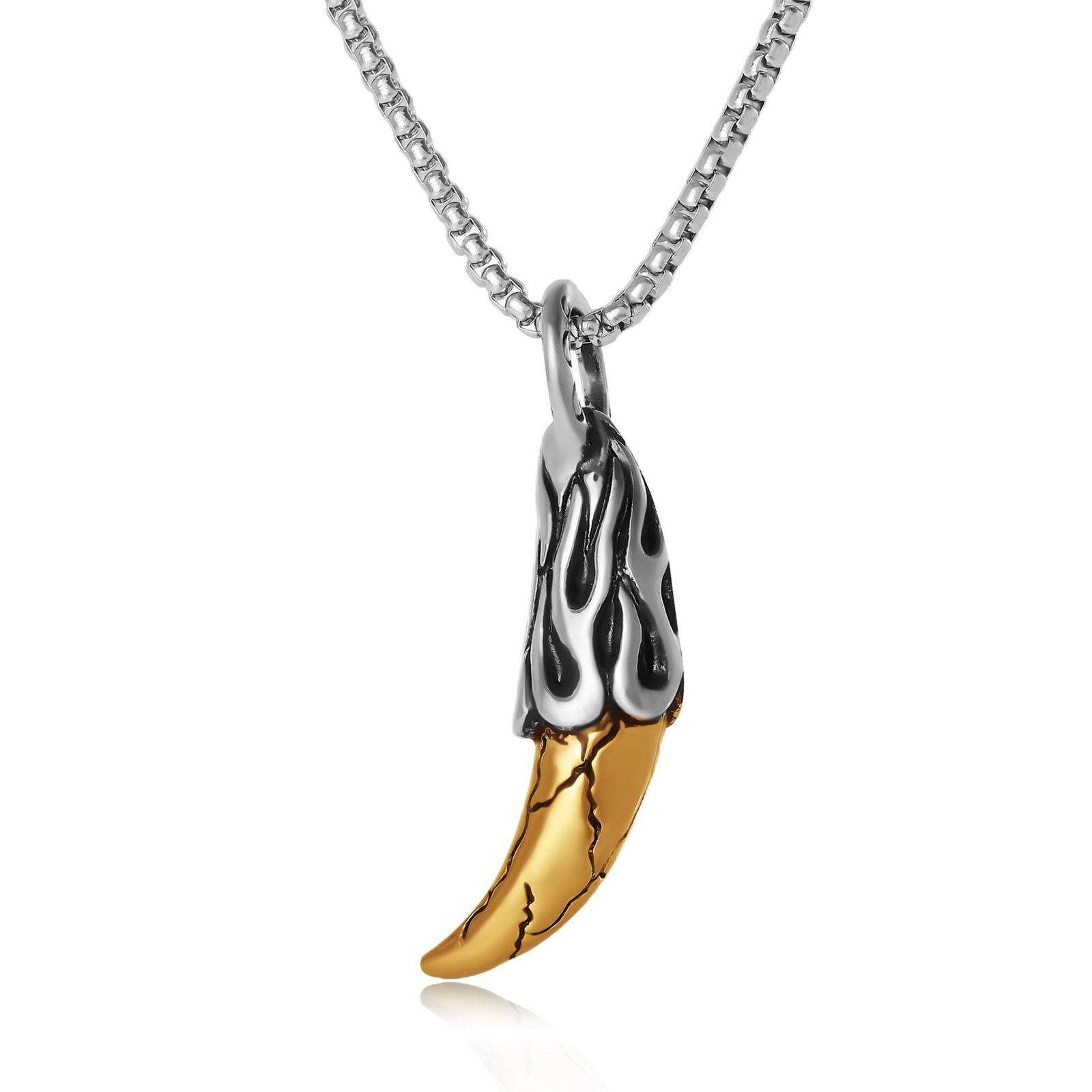Мужская подвеска Lucky Brand Men’s Claw Pendant, Two-Tone Stainless Steel - 22'' Box Chain