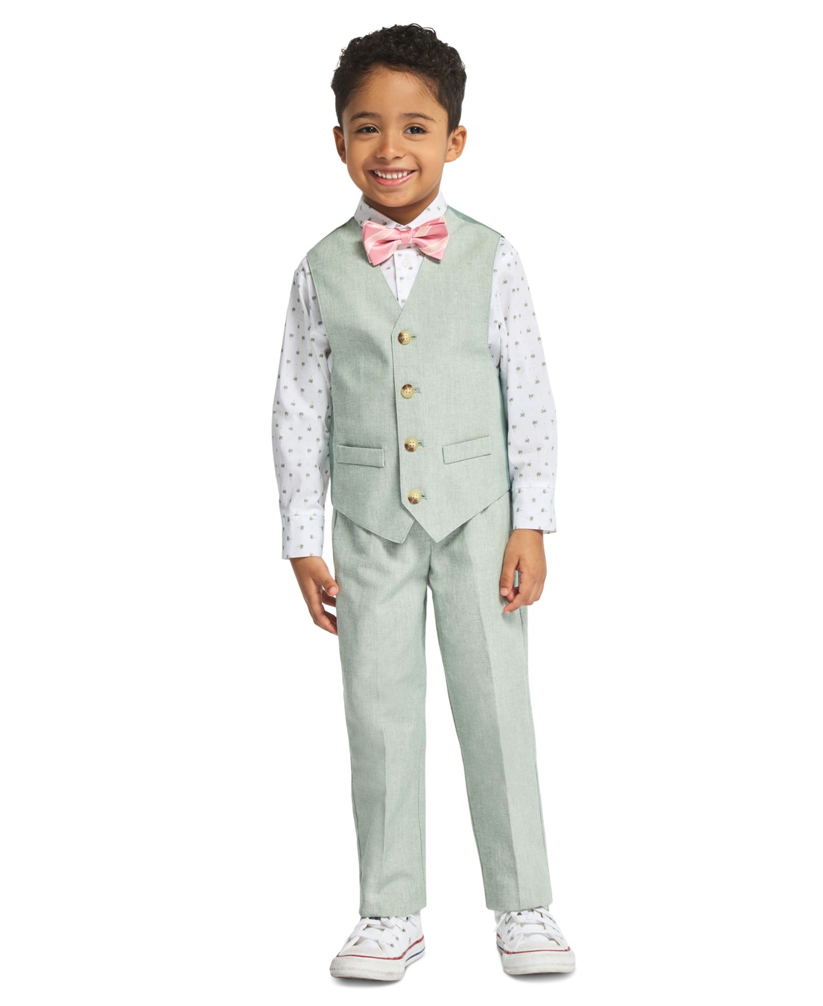 Детский набор Nautica Boys' 2T-7 Long-Sleeve Shirt, Vest, Pant and Bowtie, 4-Piece Set