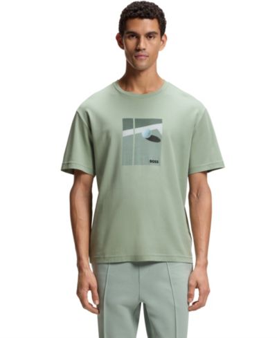 Hugo Boss Мужская футболка BOSS Pima-Cotton Tennis Artwork Regular-Fit