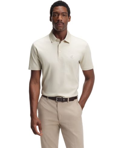 BOSS by Hugo Boss Мужское поло из хлопка Mercerized-Cotton с монограммой B