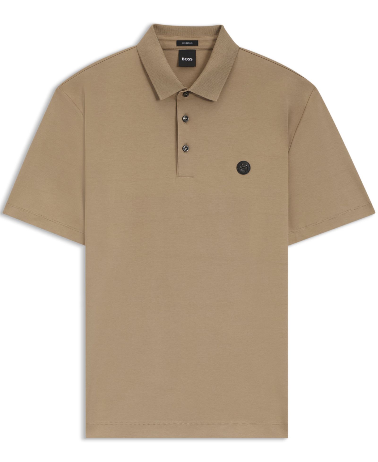 BOSS by Hugo Boss Мужское поло из хлопка Mercerized-Cotton с монограммой B