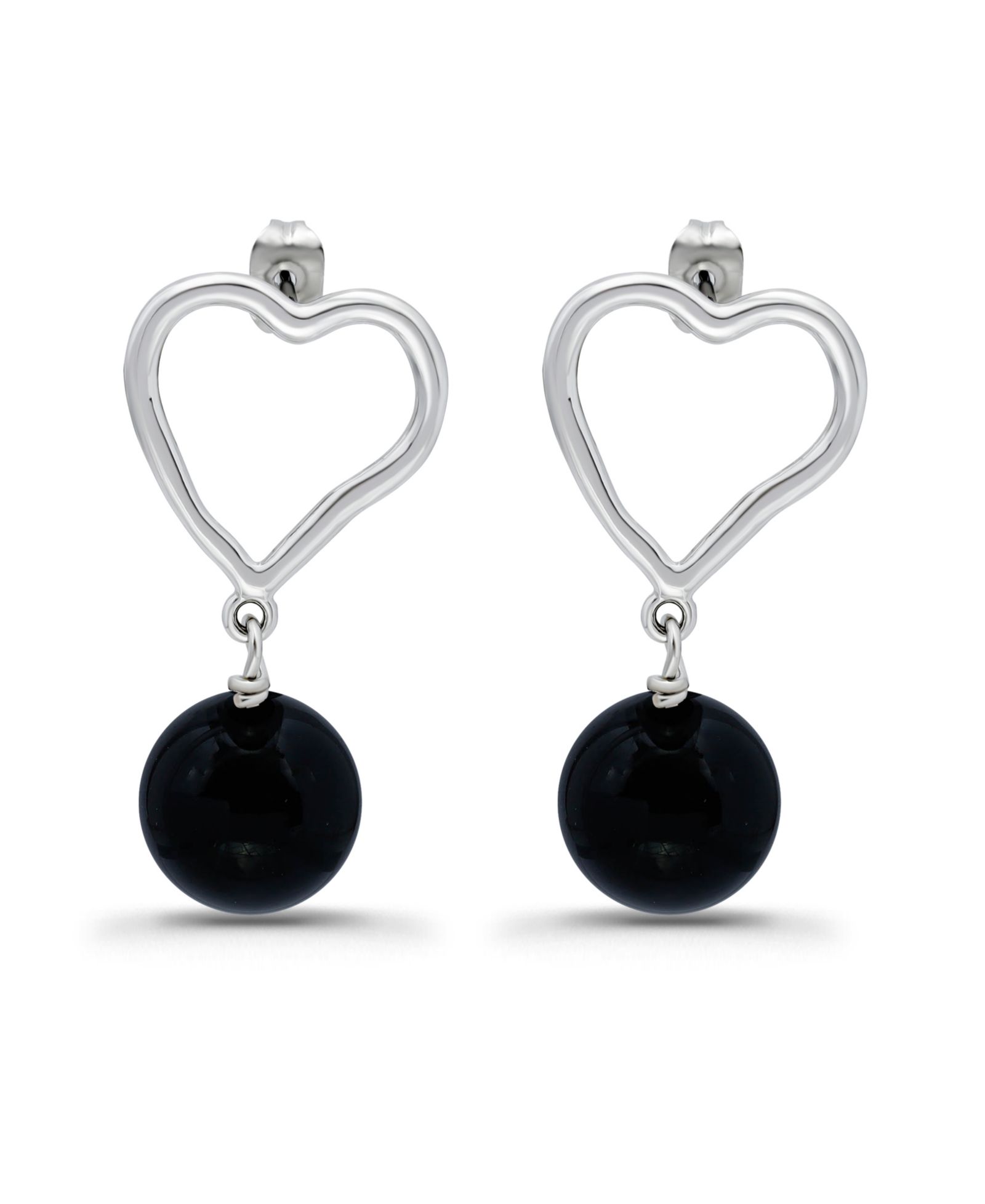Серьги-гвоздики Macy's Silver Plated Open Heart Post