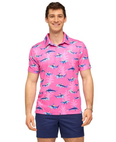 Мужская рубашка-поло Chubbies с принтом Pink Shark
