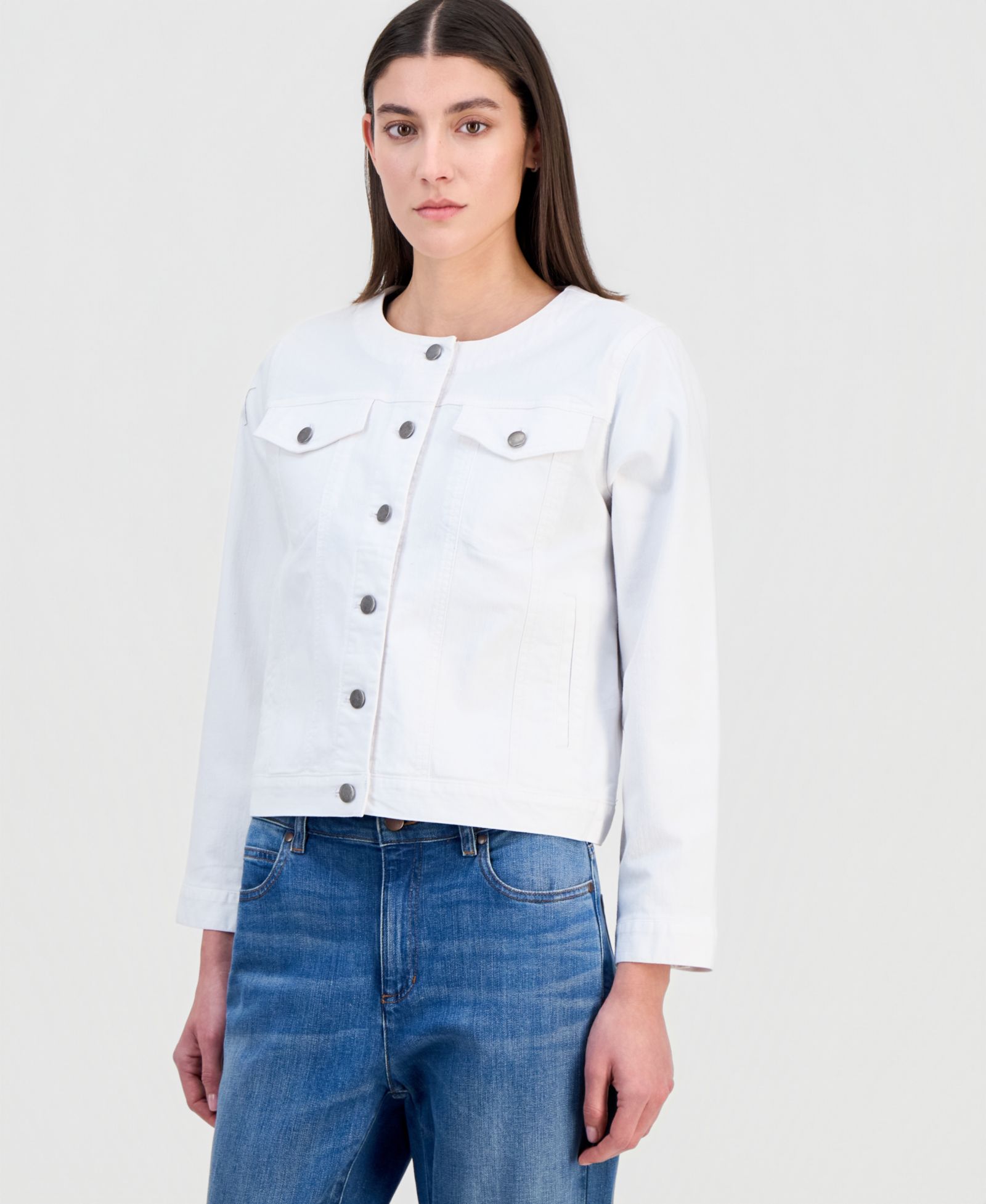Джинсовая куртка Eileen Fisher Petite Round-Neck
