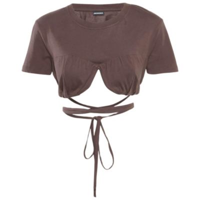 Б/у женский кроп-топ Jacquemus Jersey Le Baci