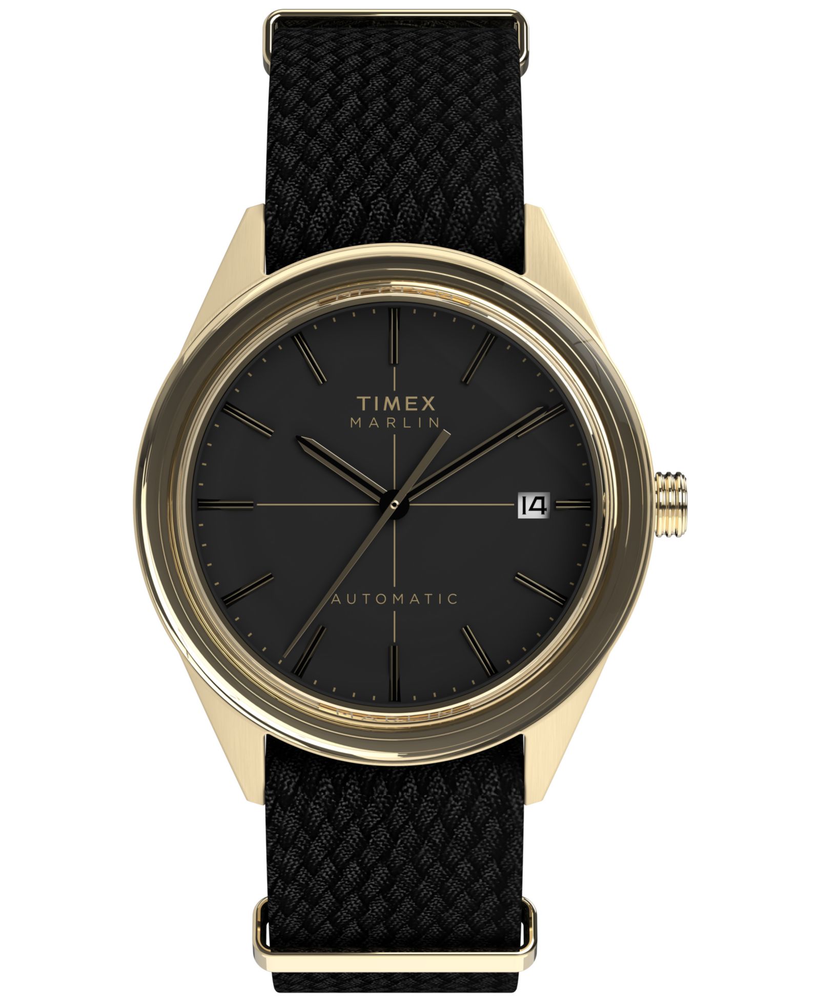 Timex Men's Mechanical Automatic Black Fabric Watch, 38mm